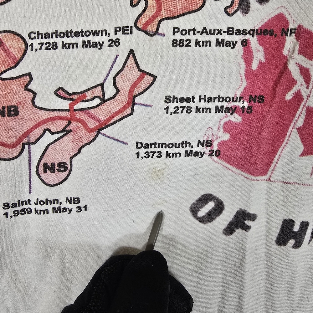 Vintage Terry Fox Marathon Of Hope 25 Years T Shirt Size Medium Fits Small - Picture 3 of 6
